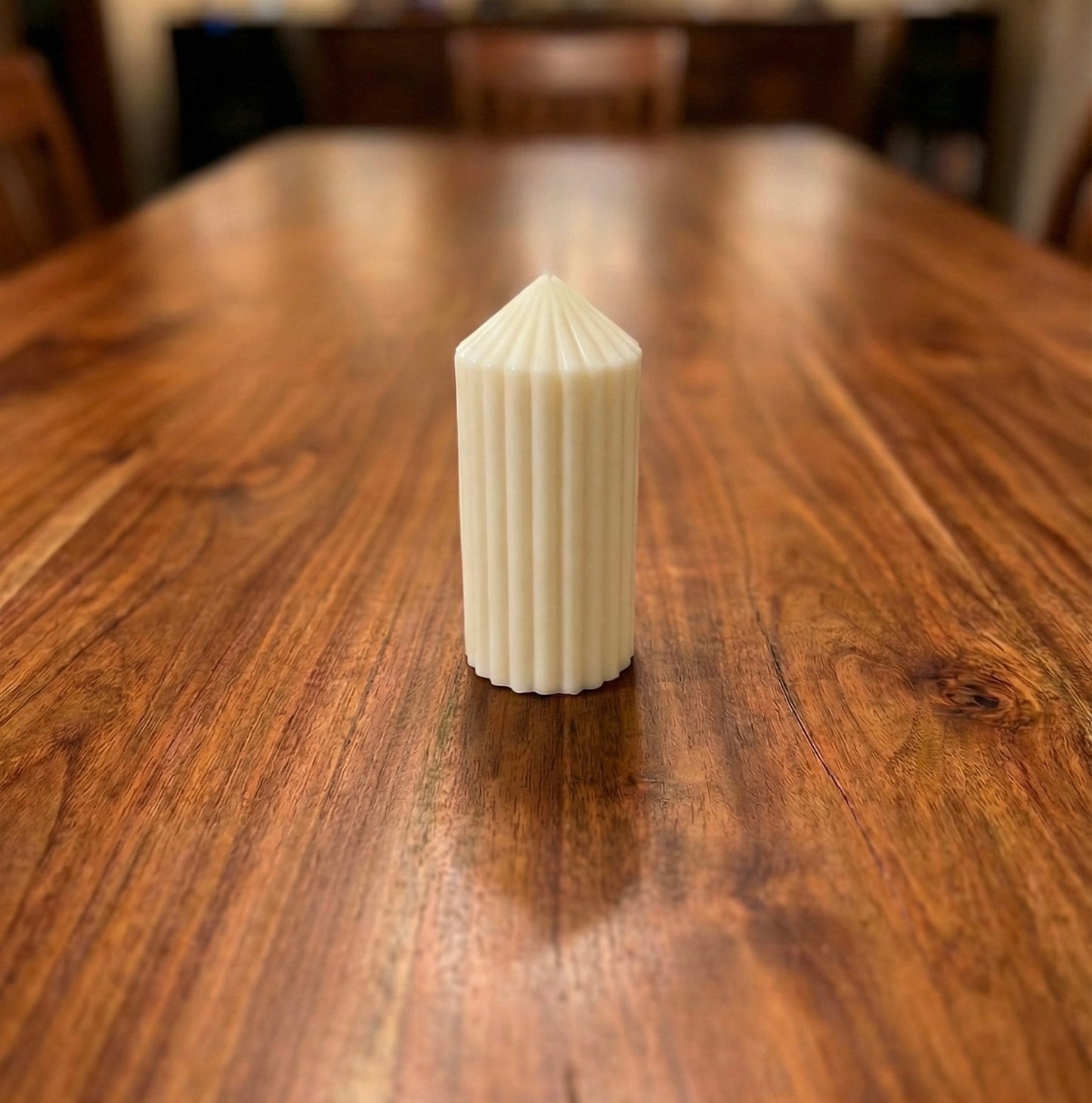 The Roman Fluted Pillar Candle – Cream Soy Wax Architectural Decor