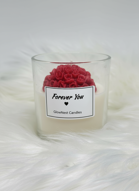1 x Forever You Rose Bouquet Scented Candle - Luxury Valentine’s Day Gift for Her