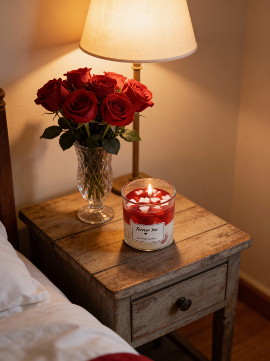 1 x Forever You Luxury Valentine’s Day Candle – Hand-Poured Two-Tone Scented Candle by GlowNest